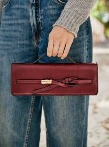 SHECARRY Bolso de tela de unicolor simple para mujer, bolso de uso diario casual, cartera roja para San Valentín