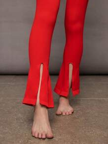 Activina Damen Einfarbige Fitness Sport Hose mit geteiltem Saum und elastischem Bund für den Alltag