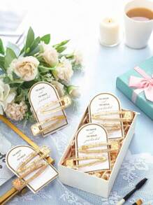 SHEIN 12PCS Bridesmaid Hair Clips No Bend Hair Clips No Crease Hair Clips Gold Glitter Makeup Bangs Hair Clips(6pcs Hair Clips+6pcs Scrunchies)Bridal Shower Gifts Silk Satin Soft Hair Accessories Bridesmaid Wedding Favor Women,Christmas - Multicolor - View 10