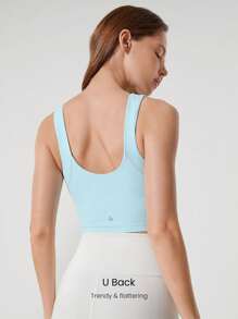 GLOWMODE FeatherFit™ Longline U Back Sports Bra Tank Top Low Impact Yoga Daily Gym Fall Winter