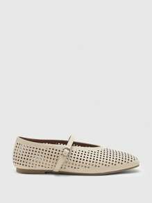 CUCCOO BIZCHIC Sepatu Flat Wanita Ujung Persegi dengan Potongan Laser untuk Natal dan Musim Semi - Aprikot - View 8