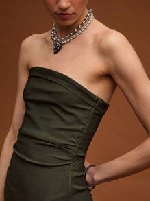 COUREZ 荷叶边抹胸连衣裙/女士夏季穿搭/夏季连衣裙/街头休闲/Y2K复古风