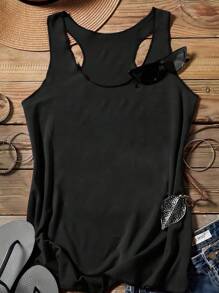 SHEIN LUNE 3pcs/Pack Women Casual Camisole Tank Tops, Slightly Sheer For Spring & Summer Layering Back To School - Multicolor - View 4