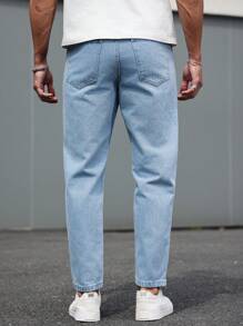 Manfinity Homme Jeans blu casual di moda da uomo, slim fit, stile da strada