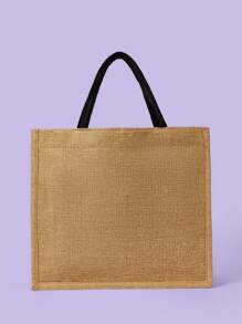 SCOOBY-DOO X SHEIN Cartoon & Letter Print Fashionable Ladies' Vacation 2-In-1 Bag Set , Beach Bag - Khaki - View 7