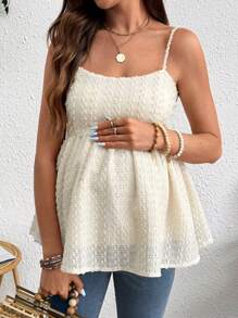 SHEIN Lässiges Sommer-Camisole mit Rüschensaum und einfarbiger Umstandsmode