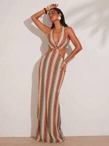 SHEIN BAE Váy nghỉ mát cắt xẻ màu sắc cho nữ - Nhiều màu - Xem 1