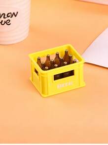 1pc Beer Crate-Shaped Refrigerator Magnet, Soda Bottle Opener, Can Be Beer Bottle Opener , Creative Beer Basket Design, Can Be Used In Home Bars, Parties, Refrigerator Cartoon Stickers,Wedding Season Supplies,Home Decor