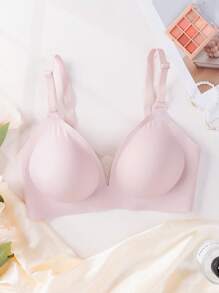 SHEIN 1pc Seamless Wireless Bra For Women - Pink - View 6