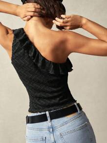 Bohemela Top sin mangas ajustado de punto de unicolor estilo bohemio con hombros descubiertos para vacaciones de verano para mujeres
