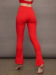 Activina Damen Einfarbige Fitness Sport Hose mit geteiltem Saum und elastischem Bund für den Alltag
