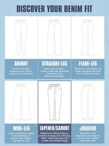 SHEIN EZwear High Waist Straight Leg Jeans - White - View 7