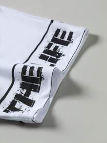 Manfinity EMRG 青年男士街头图形脸字母印花T恤套装街头潮流套装男士两件套男士两件套两件短款套装服装套装 - 彩色 - 查看 7