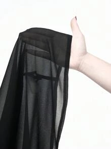 ROMWE Goth Cárdigan de playa de gasa con parches de encaje transparente, estilo gótico, tallas grandes, para verano