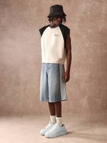 SUMWON Maiou sport retro fără mâneci, stil raglan, cu guler rotund, vară, antrenament, casual, stil stradal, modă urbană, maieu pentru musculatură
