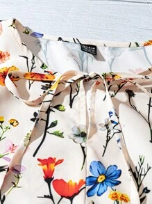 SHEIN Clasi 女士夏季度假花卉印花衬衫