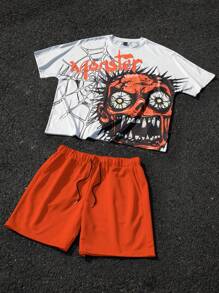 Manfinity EMRG Zombie Print Young Streetwear T-Shirt Set For Men - Multicolor - View 8