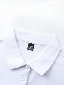 Manfinity Homme Contrast Color Fashionable Casual Short Sleeve POLO Shirt, Suitable For Summer Polo Shirts For Men Polo Shirt For Men Polo Shirts For Men Collar Men T Shirts Polo Polo T Shirt Men - White - View 5