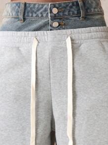 SUMWON Quần dài thể thao ống rộng cao cấp Quần dài bó sát Hybrid dưới đầu gối Quần short rộng thùng thình Quần mặc nhà mùa hè thường ngày Quần áo thể thao đường phố Thời trang thể thao - Xám - Xem 7