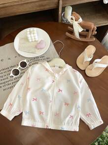 SHEIN Baby Girl/Toddler 0-3 Years Lightweight Casual Hooded Jacket, Spring/Summer