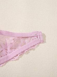 SHEIN 3pcs Women's Everyday Soft & Comfortable Wireless Lace Padded Bra, Versatile All-Match Backless Bralette