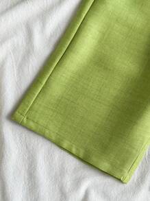 Vintaside Kids 2件套女婴休闲可爱蝴蝶结无袖上衣和裤子套装 - 綠色 - 查看 6