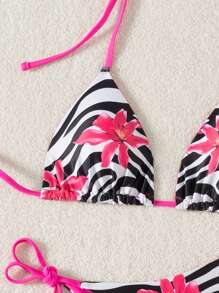 Swim Vcay Damen sexy Leoparden-Muster Bikini, mit seitlichen Bändern, Badeanzug für Sommerurlaub - Verschiedenfarbig - Übersicht 1