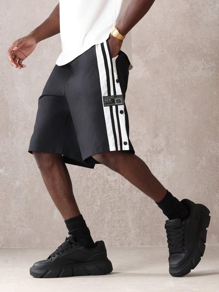 Athletic Nylon Side Snap Shorts