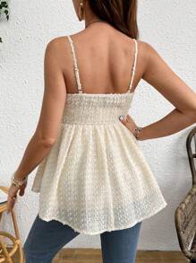 SHEIN Lässiges Sommer-Camisole mit Rüschensaum und einfarbiger Umstandsmode