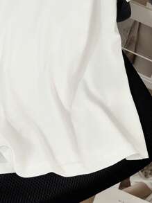 Franclia Women's Casual Studded And Chain Decor Round Neck Short Sleeve T-Shirt, Summer - White - View 4