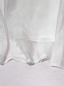 EMERY ROSE Women's Solid Color Elastic Waist Pleated A-Line Casual Commute Skirt - White - View 4