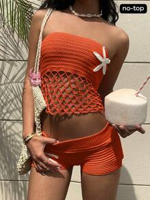 Aloruh 女士 Y2K 风格超低腰针织海星短裤，适合夏季度假和日常穿着，秋冬性感热销针织短裤