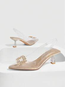 CUCCOO SZL Women's Pointed-Toe Fashion High Heel Pumps With Rhinestone Decor For Christmas - Gold - View 10