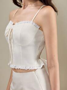 Muvela Women Two Pieces Outfit For Daily Wear Summer Skirt And Top Set - Apricot - View 4