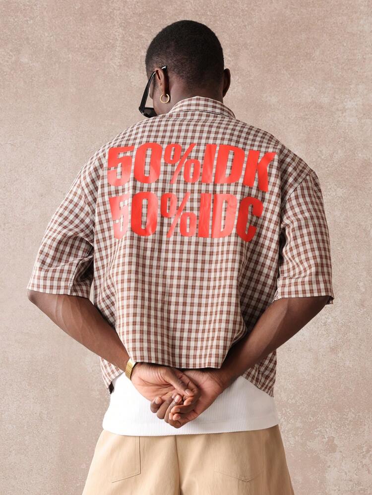 Check Pattern Button Down Short Sleeve Shirt