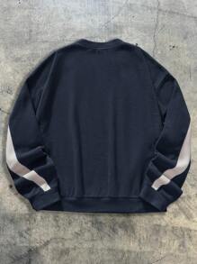 AXEPEAK 男士宽松针织长袖套头衫，街头风，适合秋冬