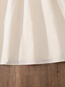 Tween-Mädchen Puffärmel Blumendruck Patchwork Lässiges Minikleid für den Alltag, vielseitig - Aprikosenfarben - Übersicht 6