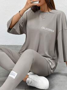 Mulvari Women Two Pieces Outfits For Daily Wear - Light Grey - View 3