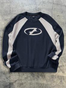 AXEPEAK 男士宽松针织长袖套头衫，街头风，适合秋冬