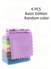 6/20pcs Multicolor Cloth Towels - 10x10 Inch, Soft & Highly Absorbent - Perfect For Bathroom, Face, Hand, Kitchen, Spa, Gym, Cleaning, Makeup Removal(Random Color) Home Bathroom Decor Summer - Multicolor - View 6