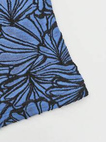 Breezaya Women Resort Floral Print Off Shoulder Puff Sleeve Blouse - Blue - View 3