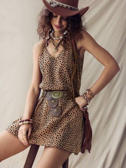 SHEIN LUNE Vestido de tirantes con estampado