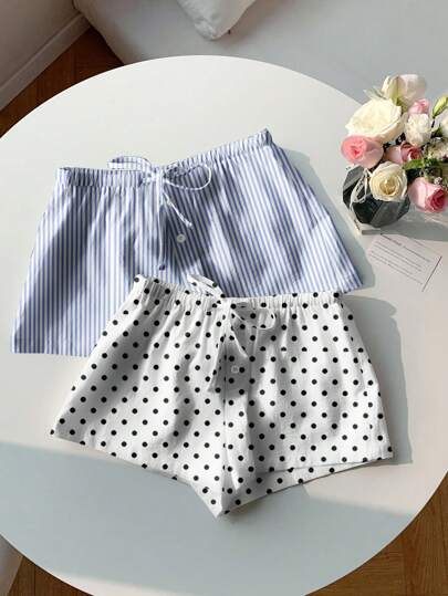 Comfortcana 2 件女士休闲纽扣打结短裤套装，适合夏季