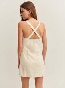 Nöista Beige High Neck A-Line Mini Dress
Classy Beige A-Line Mini Dress With High Neck Design, Perfect For Wedding Guest Attire, Formal Brunches, Or Sophisticated Spring Looks. - Apricot - View 2