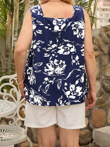 Miaspire Canotta con scollo quadrato e senza maniche, con stampa, stile semplice e alla moda, adatta per l estate, look casual da vacanza, outfit estivi da donna, per la festa della mamma, concerti country, stile boho e western, abbigliamento estivo da donna, casual e formale, taglie comode