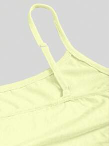 Sweetra 女式修身吊带背心，修身款，分层无袖上衣 Y2K - 黃色 - 查看 4