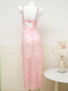 SHEIN Set de 2 camisones de encaje sexy de talla grande