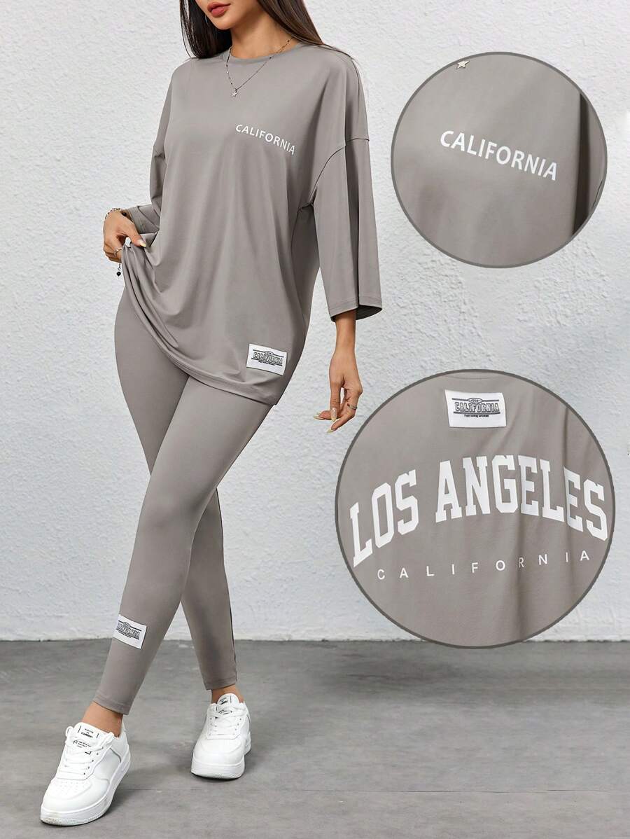 Mulvari Women Two Pieces Outfits For Daily Wear - Light Grey - View 1