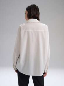 LYSMO Camisa de mujer con diseño de recortes transparentes y apliques de flores 3D, llegada nueva primavera-verano 2025. Perfecta para un look glamuroso, estilo casual de vacaciones, elegancia francesa y vibras bohemias chic - Blanco - Ver 2