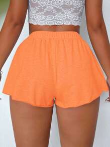 Zolique 女士纯色松紧腰宽松休闲短裤